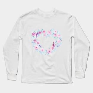 floral heart wreath Long Sleeve T-Shirt